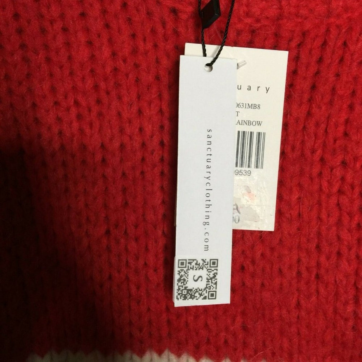 Sanctuary Stripe Pullover Sweater Rainbow Striped Oversize X Large Mock Neck New