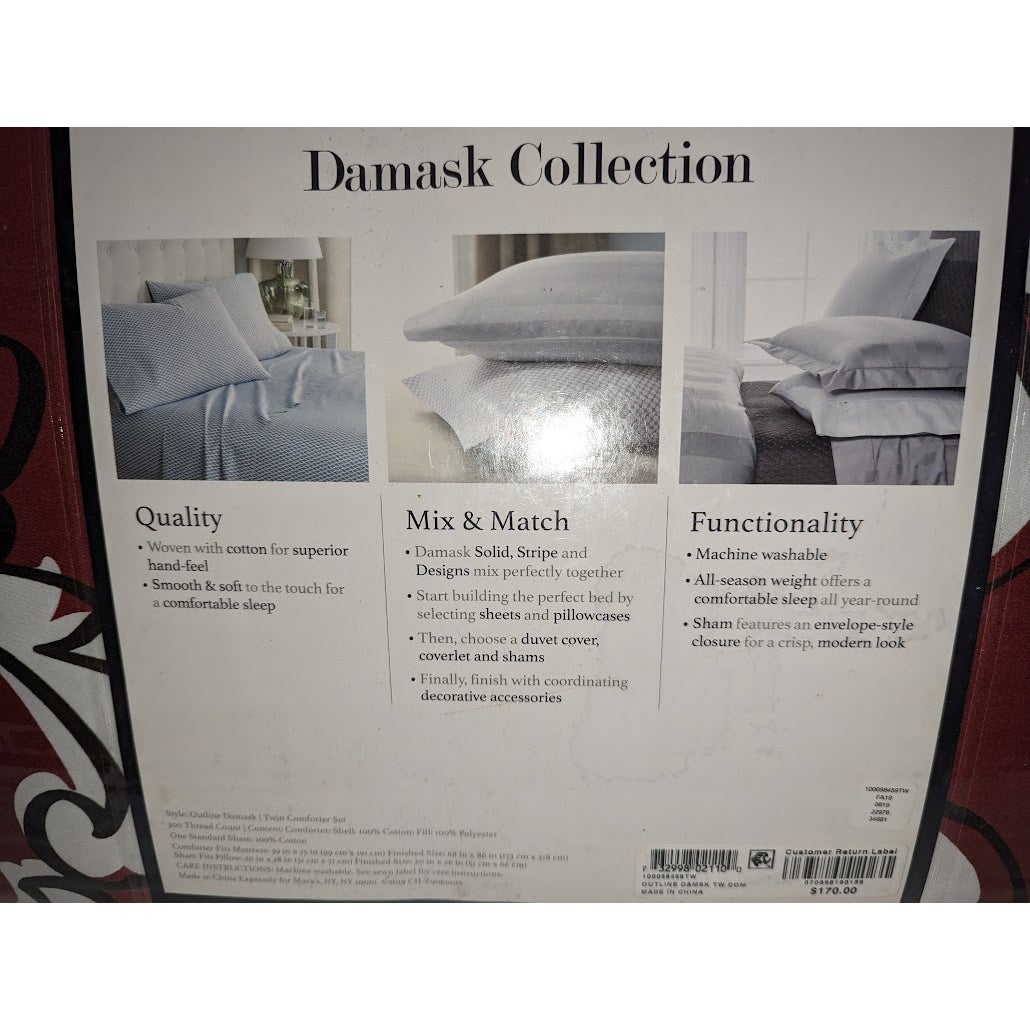 Charter Club Damask Designs Outline Damask Comforter Set 2pc 300 Thread ct Twin