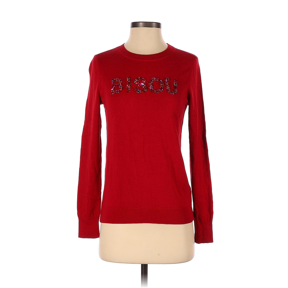 Halogen Pullover Sweater Size XS  Bisou Red Long Sleeve Shirt Women NWT