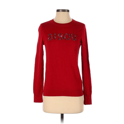 Halogen Pullover Sweater Size XS  Bisou Red Long Sleeve Shirt Women NWT