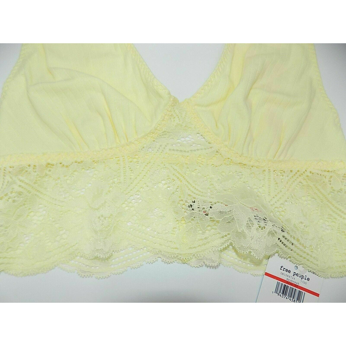 Free People Lace Teegan Bralette Daybreak Bra Small Yellow Cami Top Layering