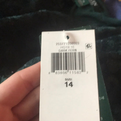 Ralph Lauren Asymmetrical Midi Deep Fern Dress 14 Green NEW