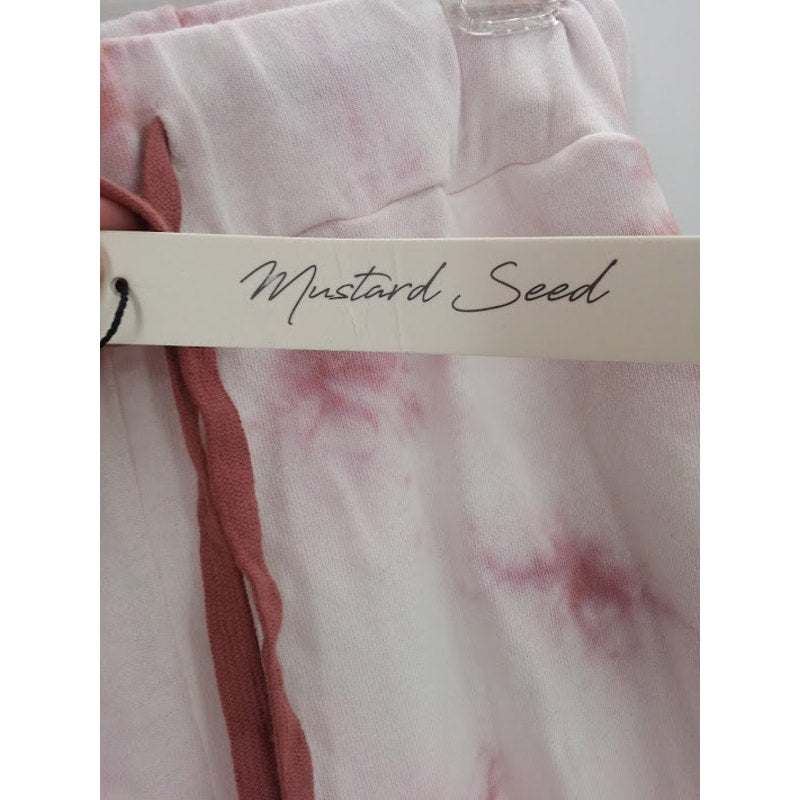 Mustard Seed Tye Dye joggers Track pants pockets red White Sweatpants Medium