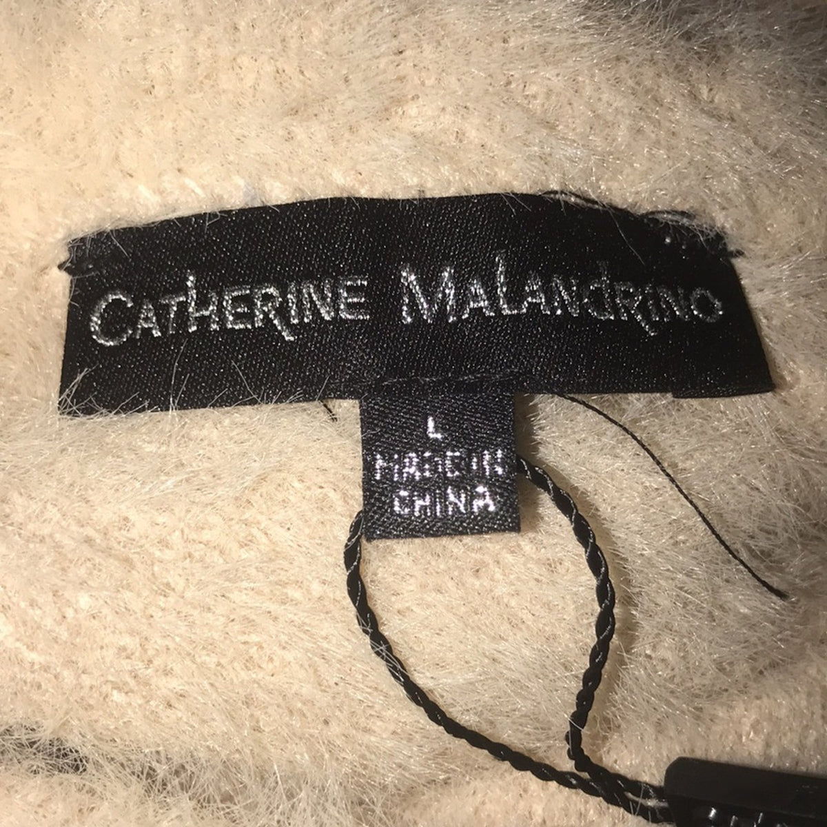 Catherine Malandrino Eyelash Knit MockNeck Sweater Size Large