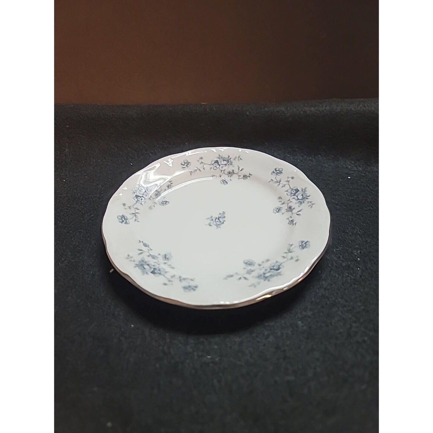 Johann Haviland Blue Garland Bread & Butter Plate Bavaria Germany Silver Rim