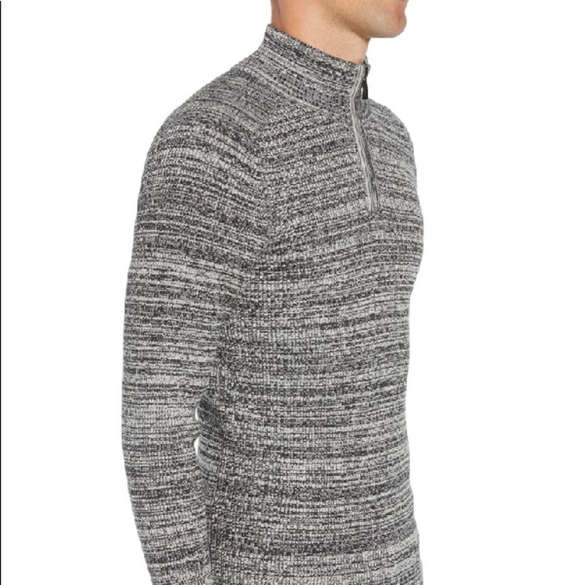 Vince Camuto Men's Grey Quarter Zip Mock Neck Sweater Size Medium