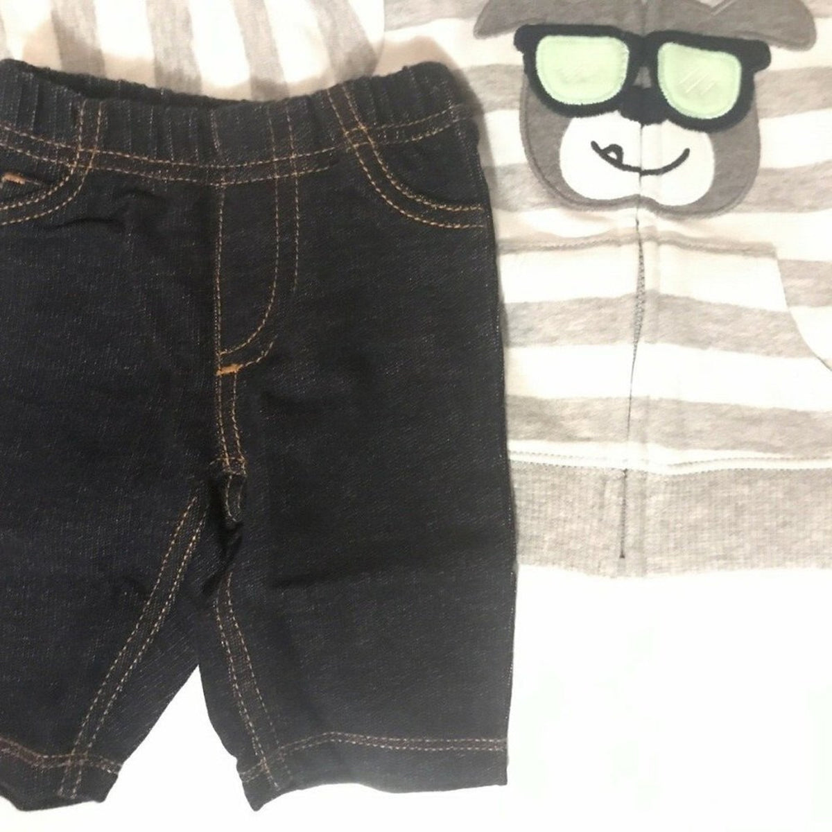 NWT Carters Baby Boy 3 Piece Set Jacket Newborn Pants One Piece Hoodie Mulitcolo
