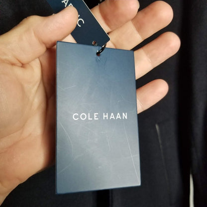 NWT Cole Haan Overcoat Jacket Long Sleeve Front Button Wool Blend Charcoal Large