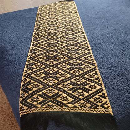 Handmade OAXACAN Table Bed Console Dresser Runner Embroidery Geometric Linens