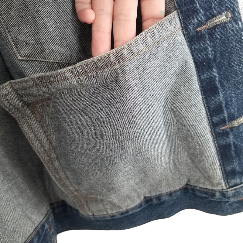 Wrangler Hero Denim Blue Jean Jacket Pockets Large Rivets Button Up