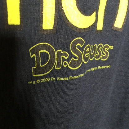 Dr. Seuss Mister Grinch Graphic T-Shirt Top Short Sleeve Crew Neck Black Size XL