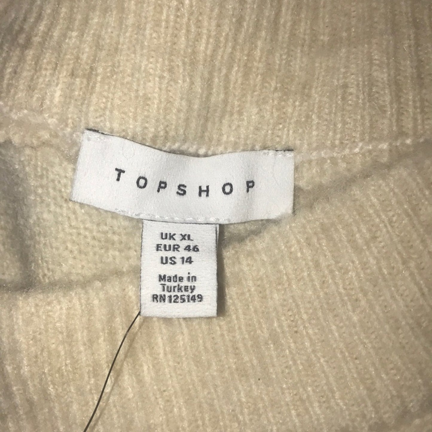 Topshop Oat Knitted Brushed Bardot Sweater Size 14