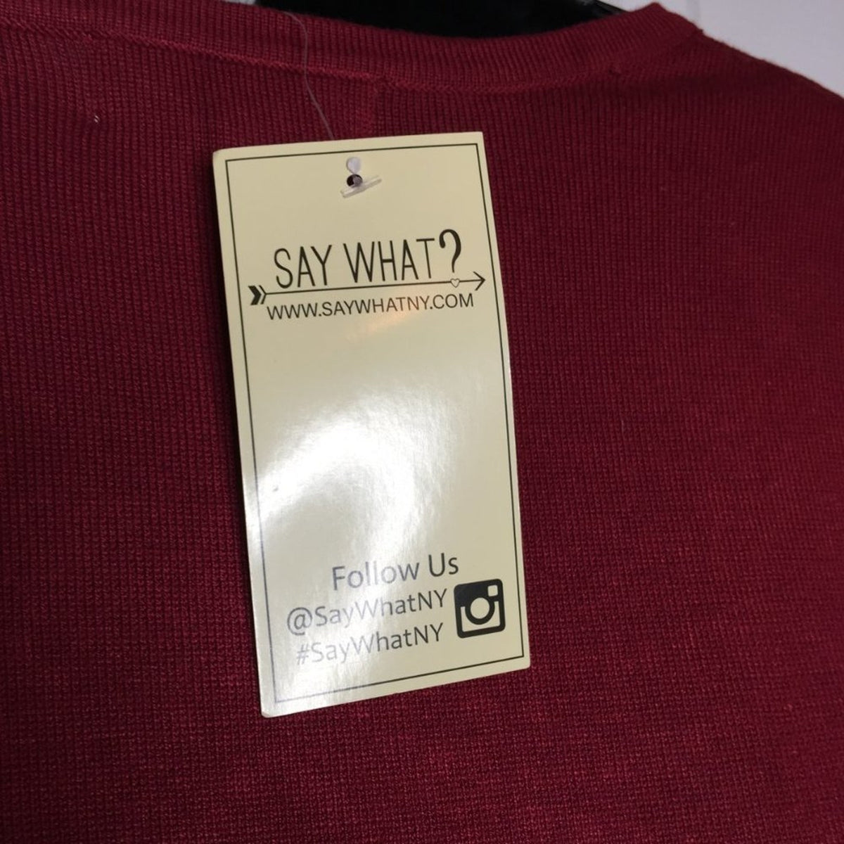 Say What? Beaded BODYCON Dress Crew-Neck GARNET Large