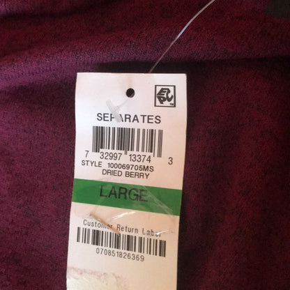 Alfani Cozy Knit Long Sleeve Sleep Top Size Large