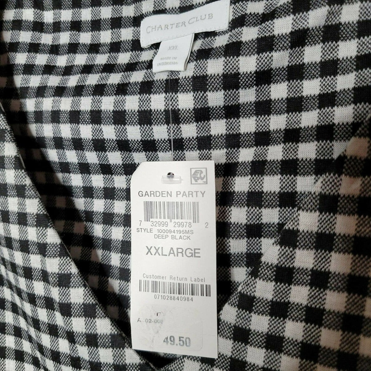 Charter Club Gingham Button-Side Top Sleeveless size XXLarge
