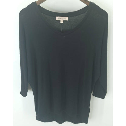 Philosophy Republic Clothing V-Neck Pullover Sweater XS/Extra Small Black NWT