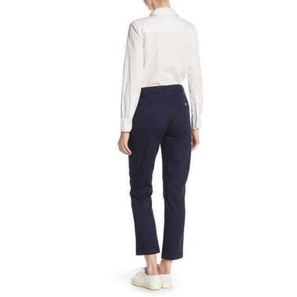 J. Crew Cropped Leg Slim Chino Pants Flat Front Cotton Blend French Navy Size 00