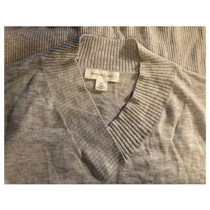 Treasure & Bond Silky Soft V Neck Sweater Extra Small GREY NWT - Cashmere Blend