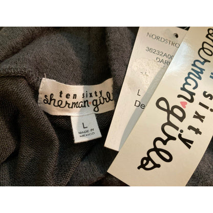 Ten Sixty Sherman Girls Long Sleeve Mock Neck Dress Size Large Dark Grey NWT