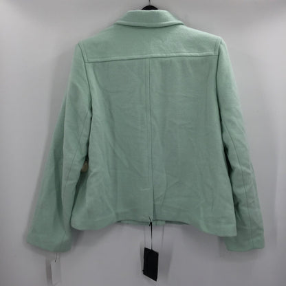 Halogen Atlantic-Pacific Double Breasted Wool Coat Jacket Solid Green SZ X-Large