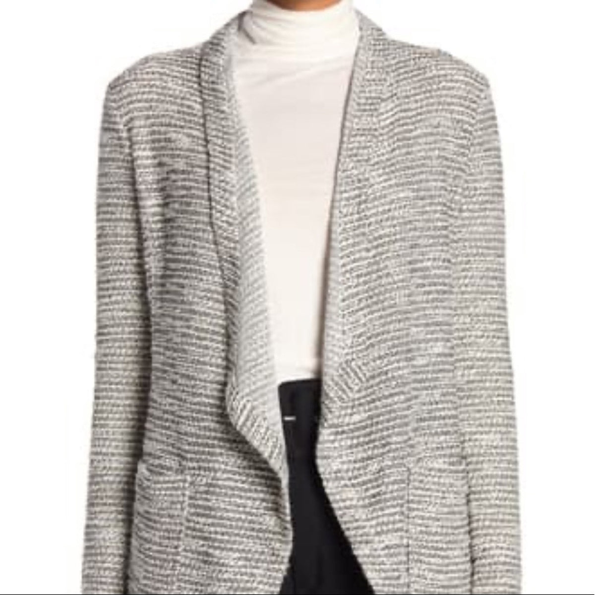 Bagatelle Draped Front Woven Knit Cardigan Medium NEW