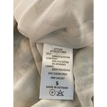 Astr Surplice Double V-Neck Puff Sleeve BodySuit Sz Small in Ivory Floral NWT