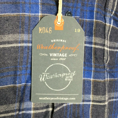 Weatherproof Vintage PLAID Button-Down Shirts Long Sleeves Blue/Gray Medium NWT