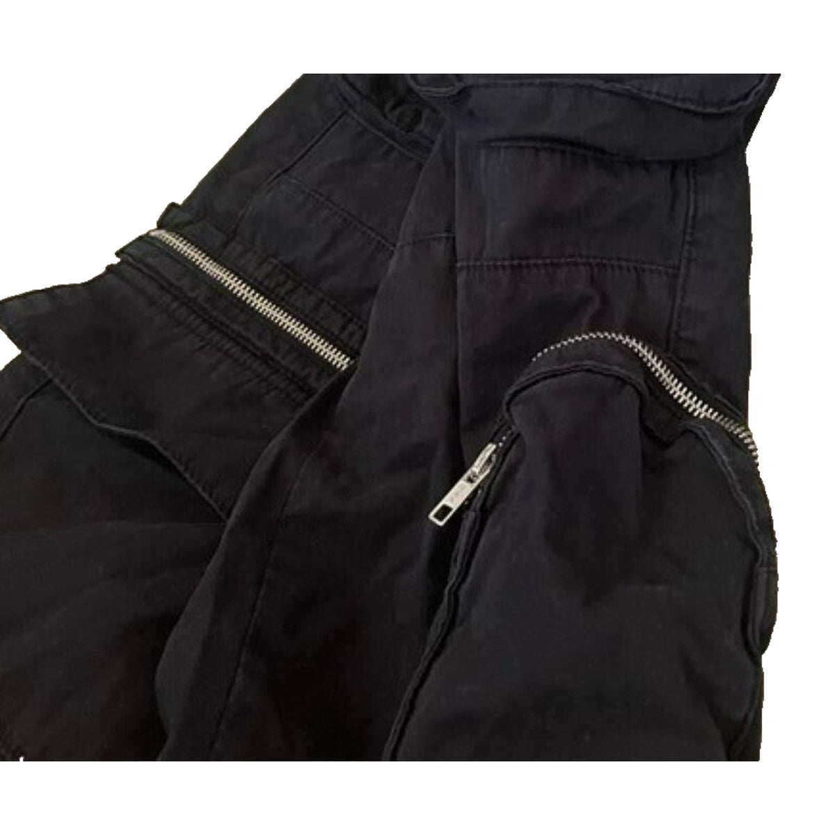 Topshop High Waisted Cuffed Cargo Utility Pants Size 6 Black NWT