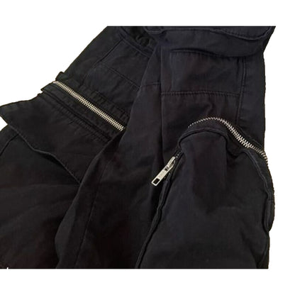 Topshop High Waisted Cuffed Cargo Utility Pants Size 6 Black NWT
