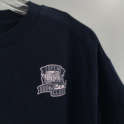 Abound Women's Club Open Book Graphic Crew Neck T Shirt Blue Size Small NWT
