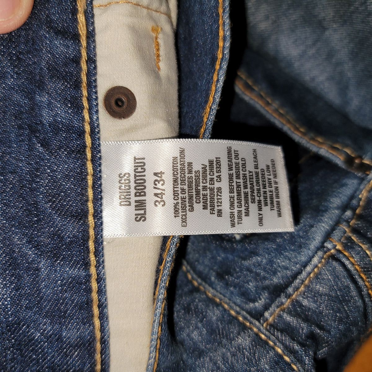 AeroPostale blue jeans distressed aged destroyed Driggs slim bootcut 34" x 34"