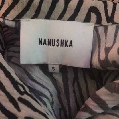 Nanushka Zebra Print Long Sleeve Shirtdress Size Small New midi buttons NO BELT