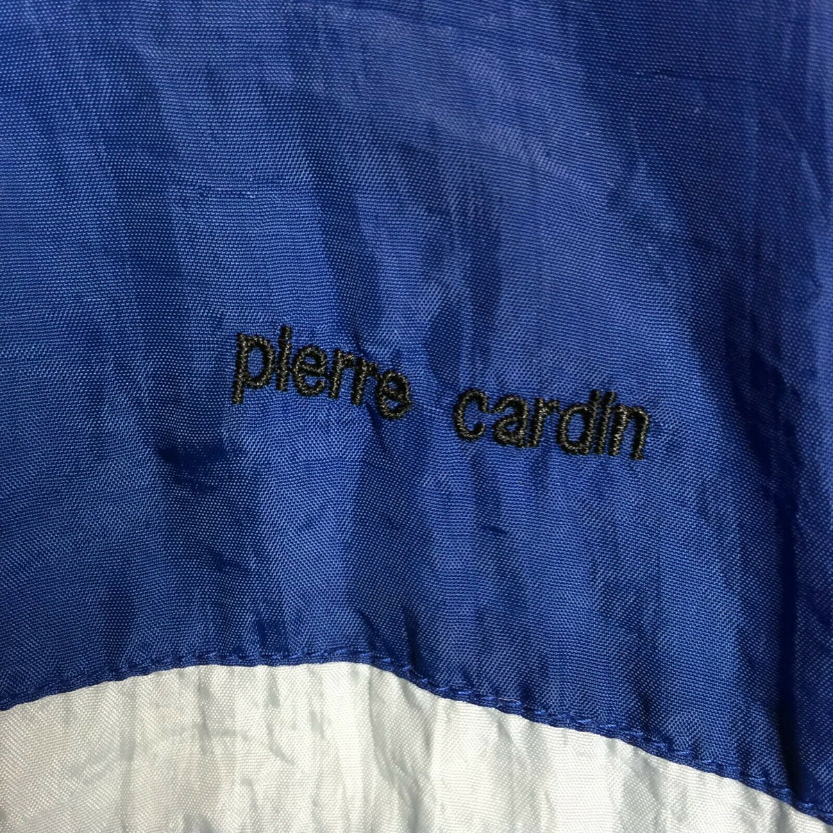 Pierre Cardin VINTAGE Windbreaker Jacket Long Sleeve Full Zip Solid Blue/black