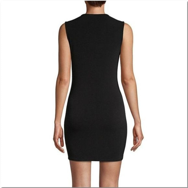 BCBGeneration NEW Black Lace Up Front Dress Cocktail Dress Sheath Size XXS