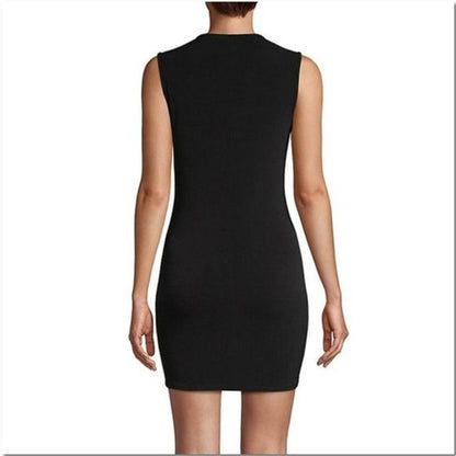 BCBGeneration NEW Black Lace Up Front Dress Cocktail Dress Sheath Size XXS