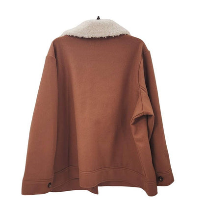 Old Navy NEW Size XXL Brown Sherpa Faux Fleece Collar button Up coat jacket
