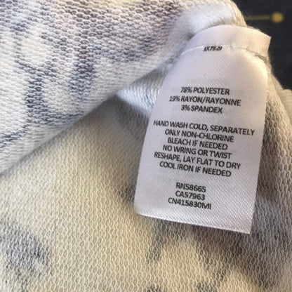 Caslon Cozy Ivory Purple Floral Print Sweatshirt Size XSmall