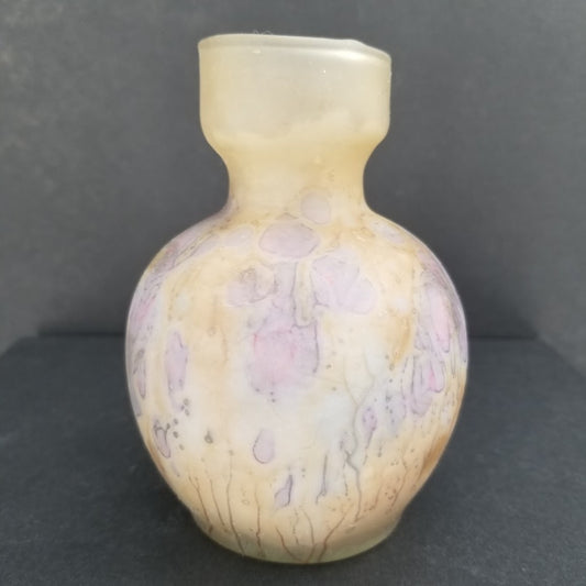 Handblown Glass Vase Petite Alcohol Ink Hand painted 5" tall bud vase tiny MINI