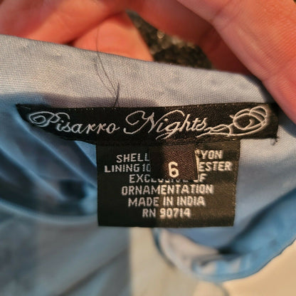 Pisarro Nights Mother of the Bride Dress Details Short Sleeve Back Zip Size 6