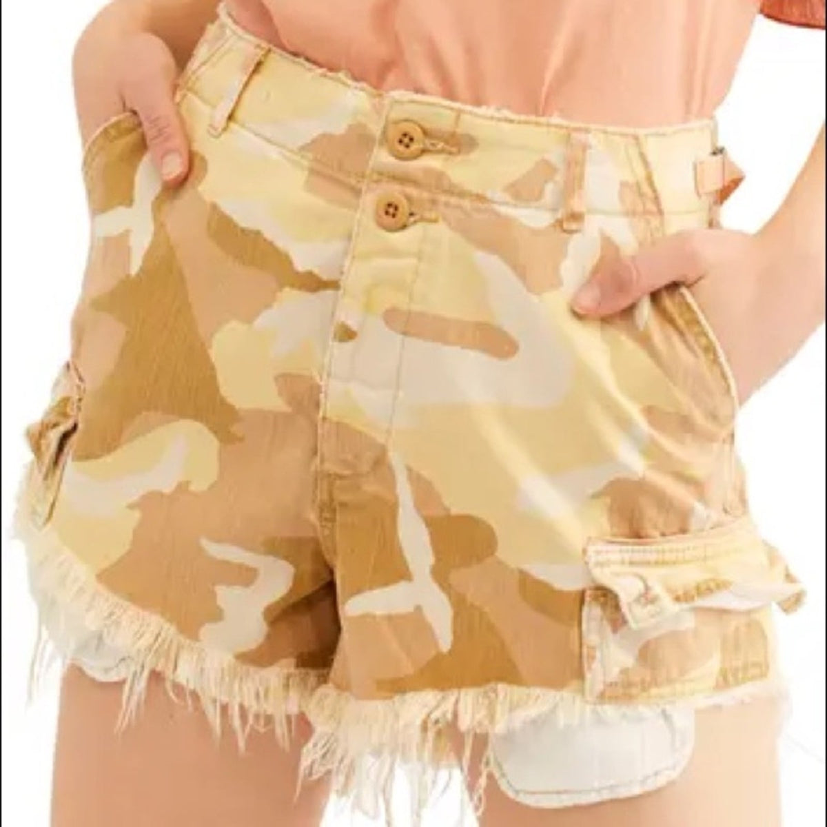 Free People NWT Commander Cutoff Camo Shorts Size 2 Desert Combo