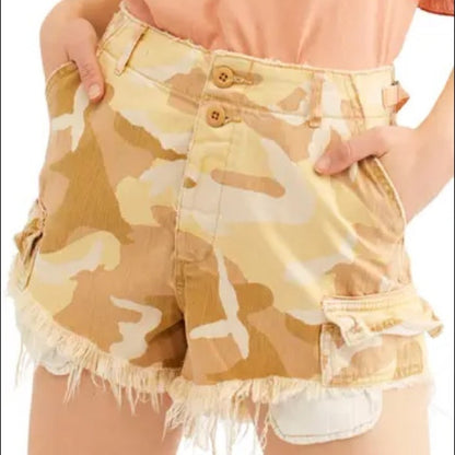 Free People NWT Commander Cutoff Camo Shorts Size 2 Desert Combo