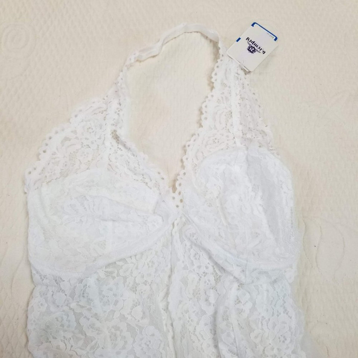 Wacoal NEW sexy XL  B.Tempt'd Ciao Bella Lace Halter Bodysuit THONG Size XLarge