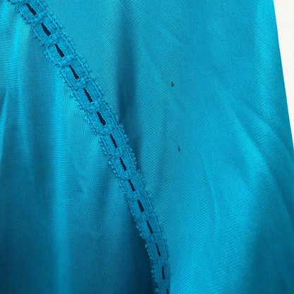 Vanity Fair Vintage blue robe nylon One Size button up 1960s midi housedress