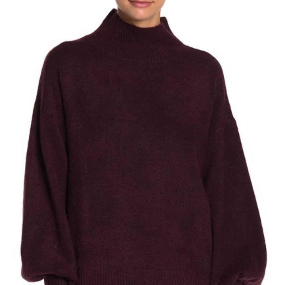 Vince Camuto Pullover Sweater Long Mutton Sleeve Mock Neck Divine MEDIUM NEW!
