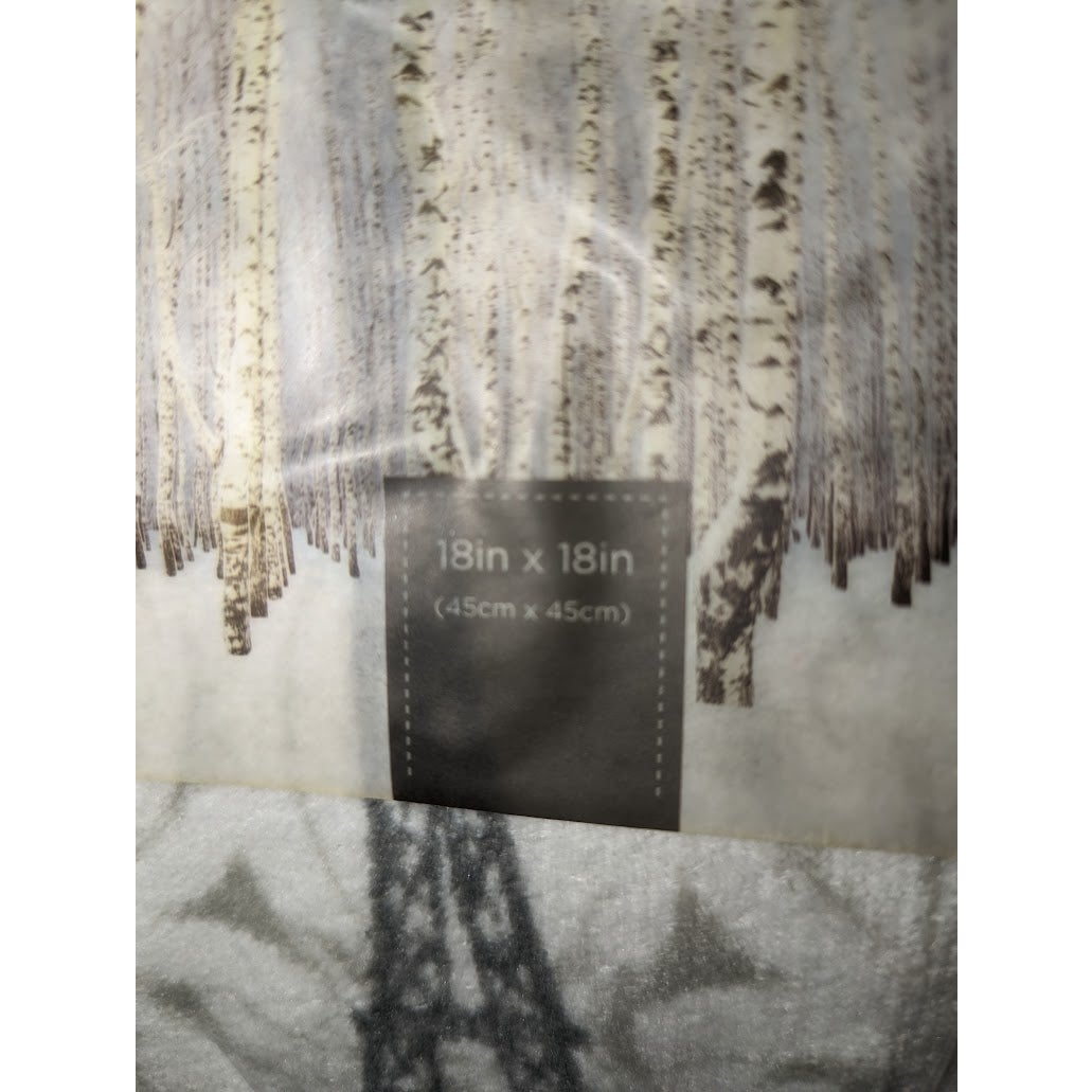 BIRCH TRAIL Bedding Paris Amour Plush Pillows 18" Decorative 2-Pack Taupe New