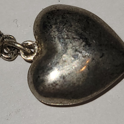 Vintage Silver 3D heart charm pendant