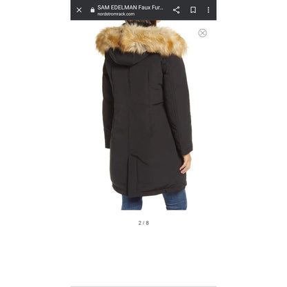 Sam Edelman NEW Faux Fur Trim Hooded Parka Coat Jacket Winter Size 3X