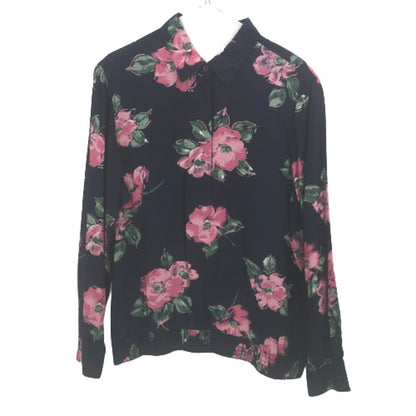 Alfred Dunner Women's Long Sleeves Button Up Shirt Top Floral Print Size 16