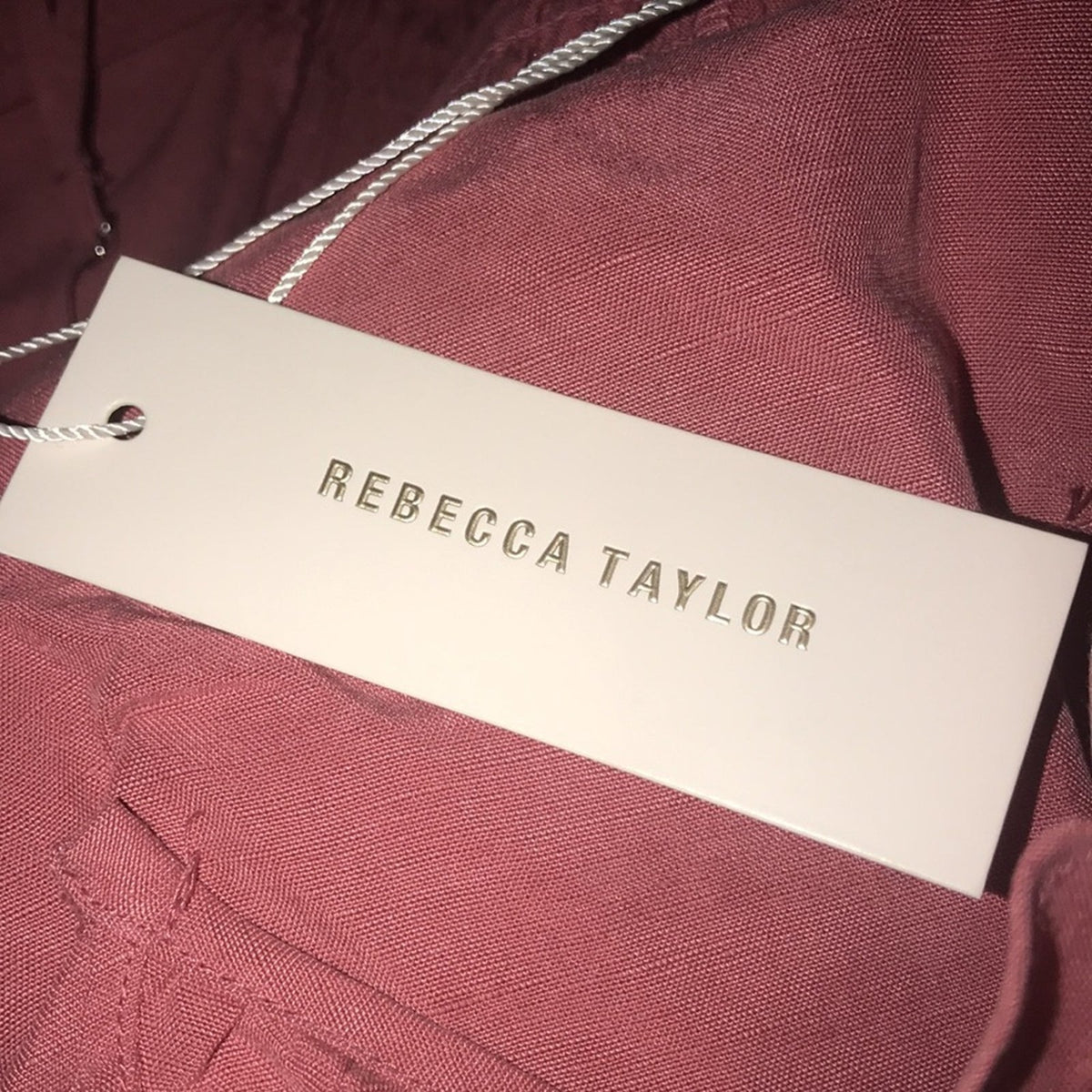 Rebecca Taylor Ruffle Detail Cotton & Linen Dress Size 8