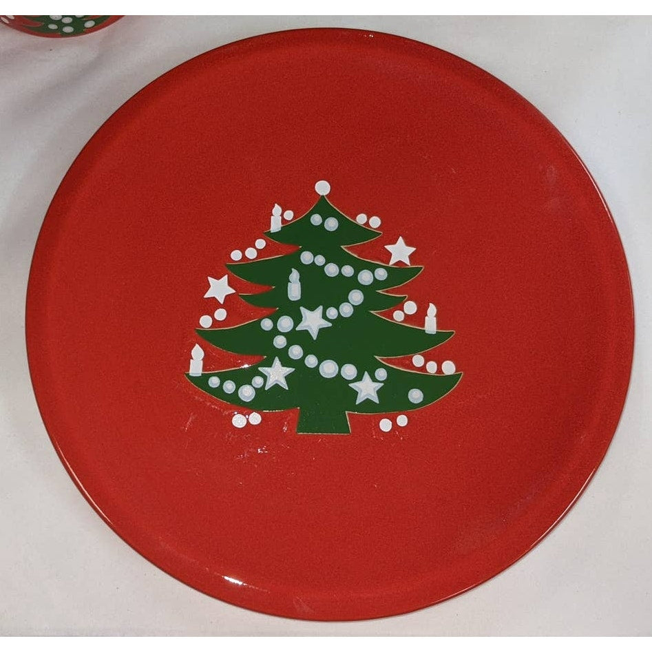Waechtersbach Christmas Tree PLATTER SERVING 12" Red Green Holiday Porcelain